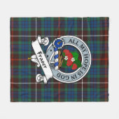 Couverture Polaire Fraser Chasse Ancien Clan Badge Tartan Plaid (Devant (Horizontal))