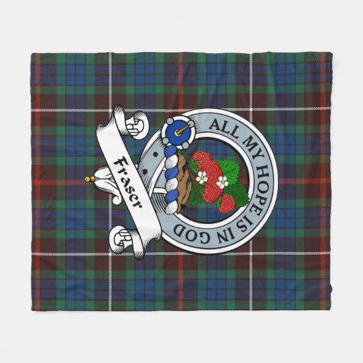 Couverture Polaire Fraser Chasse Ancien Clan Badge Tartan Plaid (Devant (Horizontal))