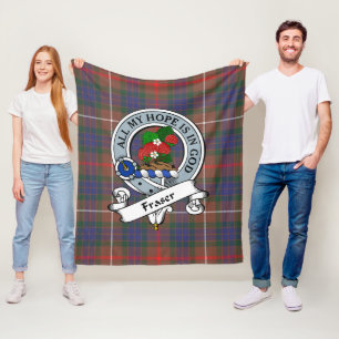 Couverture Polaire Fraser Chasse Moderne Clan Badge Tartan Plaid