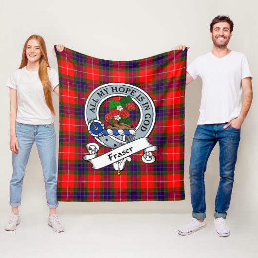 Couverture Polaire Fraser Moderne Clan Badge Tartan Plaid (En situation)