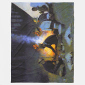 Couverture Polaire Frédéric Remington Rustic, le souper des chasseurs (Devant)