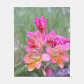 Couverture Polaire Freesias roses (Devant)