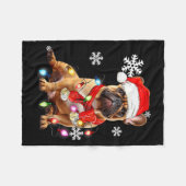 Couverture Polaire French Bulldog Dog Christmas Light Pajama Pet Xmas (Devant (Horizontal))