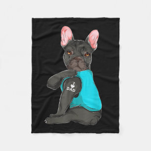 Couverture Polaire French Bulldog I Love Papa Tattoo Apparel, Chien P
