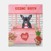 Couverture Polaire French Bulldog Valentine's Day Kissing Booth (Devant)
