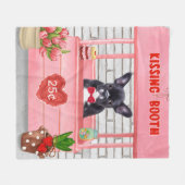 Couverture Polaire French Bulldog Valentine's Day Kissing Booth (Devant (Horizontal))