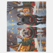 Couverture Polaire French Bulldogs Christmas Snow Holiday (Devant)