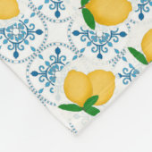 Couverture Polaire French Country Lemon Blue Tile Pattern (Coin)
