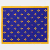 Couverture Polaire French Gold Fleurs de Lis sur la bannière Azur (Devant (Horizontal))