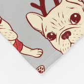 Couverture Polaire Frenchie bleu dans le chandail de Noël (Coin)
