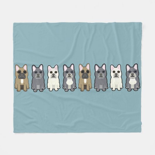 Couverture Polaire Frenchie Friends (Devant (Horizontal))
