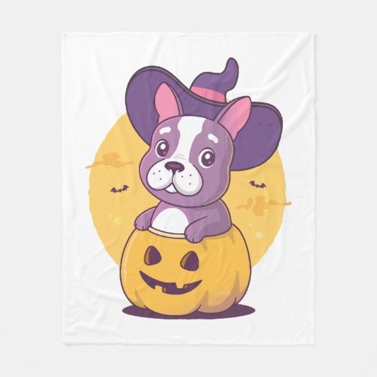 Couverture Polaire Frenchie Halloween (Devant)