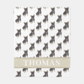 Couverture Polaire Frenchie (Noir et Tan Tricolore) (Devant)