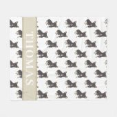 Couverture Polaire Frenchie (Noir et Tan Tricolore) (Devant (Horizontal))