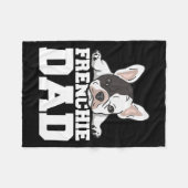 Couverture Polaire Frenchie Papa Cite Pour Ton Père Français (Devant (Horizontal))