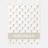 Couverture Polaire Frenchie personnalisé (Fawn Tan Crème) (Devant)