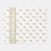 Couverture Polaire Frenchie personnalisé (Fawn Tan Crème) (Devant (Horizontal))