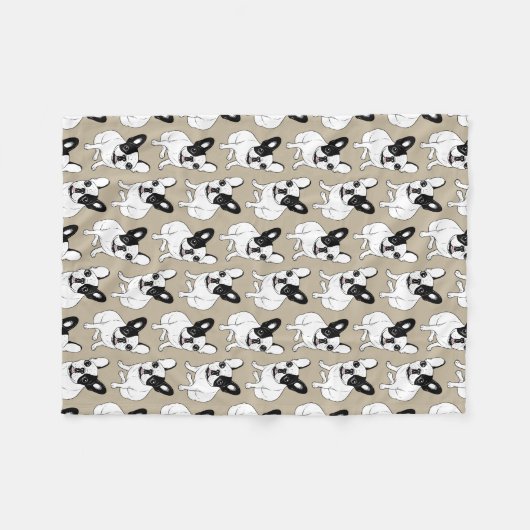 Couverture Polaire Frenchie pie Brindle à capuchon simple (Devant (Horizontal))