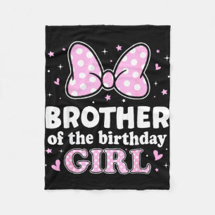 Couverture Polaire Frère de la fille d'anniversaire famille rose mign
