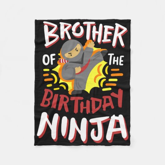 Couverture Polaire Frère De L'Anniversaire Ninja Karate Enfants Anniv (Devant)