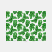 Couverture Polaire Fresh Green Palm Leaves Tropical Print (Devant (Horizontal))