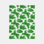 Couverture Polaire Fresh Green Palm Leaves Tropical Print (Devant)
