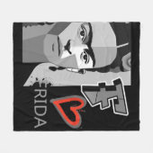 COUVERTURE POLAIRE FRIDA COEUR NOIR ET ROUGE (Devant (Horizontal))