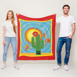 Couverture Polaire Frida Kahlo Cactus Graphic