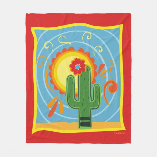 Couverture Polaire Frida Kahlo Cactus Graphic (Devant)