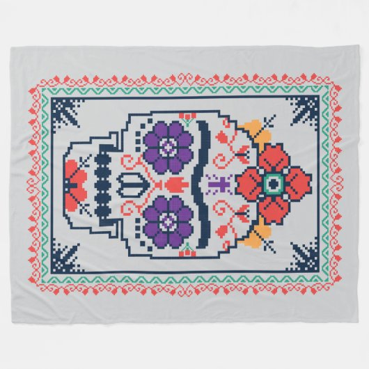 Couverture Polaire Frida Kahlo | Calavera (Devant (Horizontal))