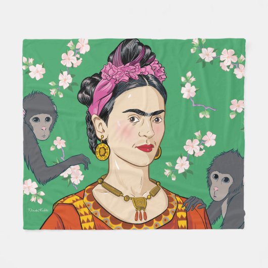 Couverture Polaire Frida Kahlo Monkey Graphic (Devant (Horizontal))