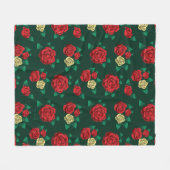 Couverture Polaire Frida Kahlo | motif rouge et de rose d'or (Devant (Horizontal))