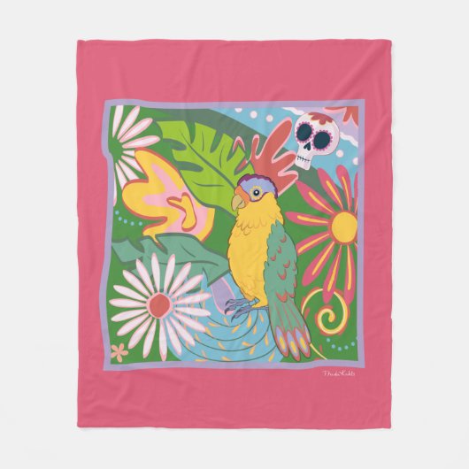 Couverture Polaire Frida Kahlo Parrot Graphic (Devant)