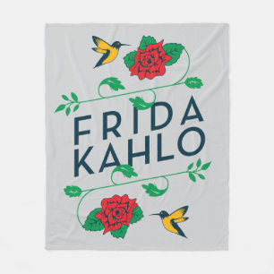 Couverture Polaire Frida Kahlo  Typographie florale
