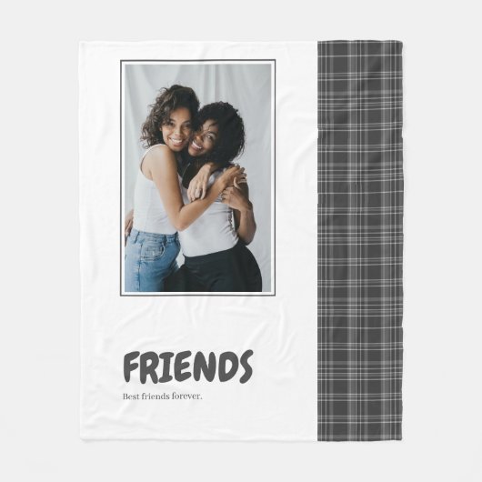 Couverture Polaire Friends Fun Personnalisé Grey Tartan (Devant)
