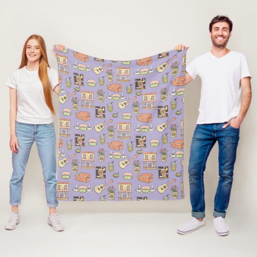 Couverture Polaire FRIENDS™ | Motif d'icône violette (En situation)