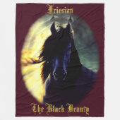 Couverture Polaire Friesian Glow, cheval, étalon de beauté noir/jumen (Devant)