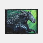 Couverture Polaire Friesian, L'étalon de beauté noir, courir (Devant (Horizontal))