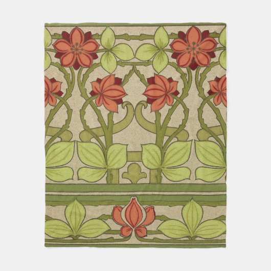 Couverture Polaire Frieze Bordure Art Nouveau Floral (Devant)