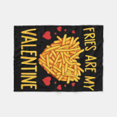 Couverture Polaire Frites Sont Mon Amour De La Saint-Valentin Frites (Devant (Horizontal))