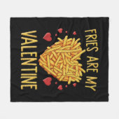 Couverture Polaire Frites Sont Mon Valentin (Devant (Horizontal))