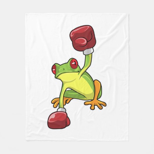 Couverture Polaire Frog at Boxing with Boxing gloves (Devant)
