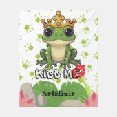 Couverture Polaire Frog Prince, Embrasse-moi Imprimer (Devant)