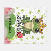 Couverture Polaire Frog Prince, Embrasse-moi Imprimer (Devant (Horizontal))