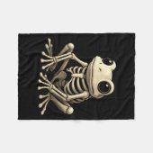 Couverture Polaire Frog Skeleton Halloween Funny Frog Lover Men Women (Devant (Horizontal))