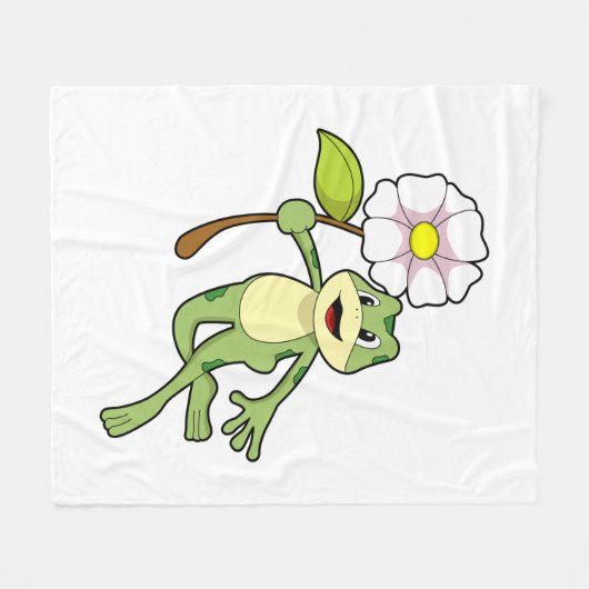 Couverture Polaire Frog with Flower. (Devant (Horizontal))