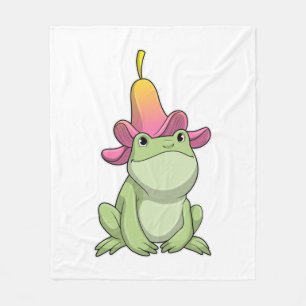 Couverture Polaire Frog with Plumeria