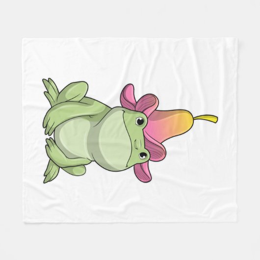 Couverture Polaire Frog with Plumeria (Devant (Horizontal))