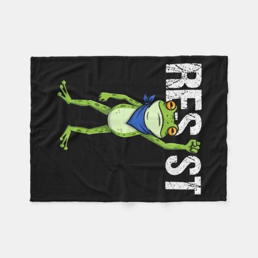 Couverture Polaire Frogs Resist - Rtland Frog Protest Funny  (Devant (Horizontal))