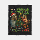 Couverture Polaire From The Windows To Walls Deck These Halls Raccoon (Devant)